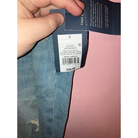 NWT Universal Thread Mid-Rise Skinny Jeans Distressed Light Wash 8 Long - Picture 3 of 6